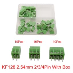 5/10pcs KF128 2.54mm 0.1" Pitch Mini PCB Screw Terminal Block Connector for Wires 2P 3P 4P 5P 6P 7P 8P 9P 10P 12P 16P Terminal
