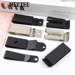 5/10/20Pcs Meetee 56x25mm Double Holes Metal Spring Belt Holster Sheath Clip Clasp Buckles Accessories with 8mm Cap Studs Screws
