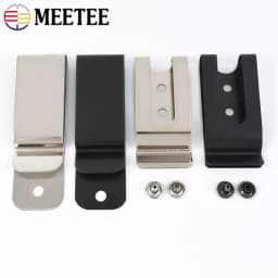 5/10/20Pcs Meetee 56x25mm Double Holes Metal Spring Belt Holster Sheath Clip Clasp Buckles Accessories with 8mm Cap Studs Screws