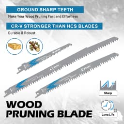 EZARC Wood Pruning Reciprocating Saw Blade 150/ 225/ 300mm Sharp Ground Teeth CRV Long Lifetime Sabre Saw Blades 5TPI