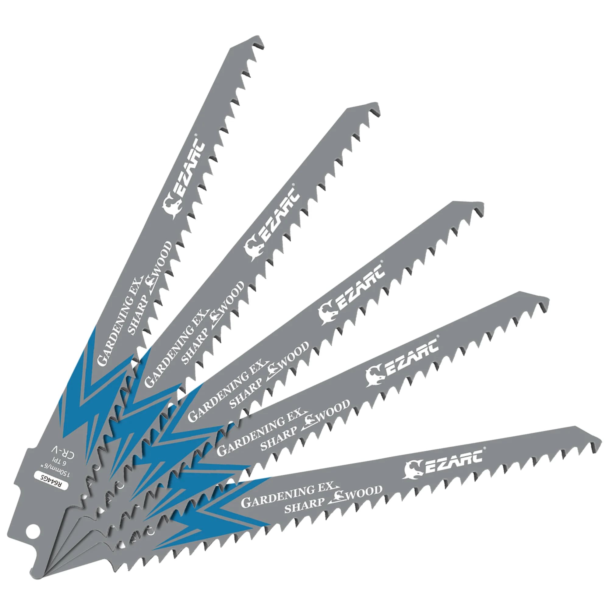 EZARC Wood Pruning Reciprocating Saw Blade 150/ 225/ 300mm Sharp Ground Teeth CRV Long Lifetime Sabre Saw Blades 5TPI