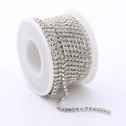 AAA Grade SS4.5-SS18(1.5mm-4.5mm) Clear Crystal AB Dense Rhinestone Cup Chain Sliver/Rose Gold Claw Strass Rhinestone Chain Trim