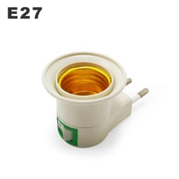 E27 Wall-mount Lamp Holder Converter E27 Switch Lamp Base Round Foot Screw US EU Plug With ON/OFF Button LED Light Male Socket