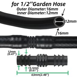 SPRYCLE 10PCS 16mm Couplings Straight Connector Micro Drip Irrigation 1/2'' PE Pipe Tubing Hose Repair Fitting Garden Watering