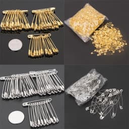 100Pcs Silver Tone Safety Pins Stainless Steel Brooch Jewelry Small Safety Pins Brooch Craft for DIY Sewing Tools Accessories