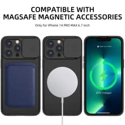 Slide Camera Lens Protection For Magsafe Magnetic Wireless Charging Case For iPhone 13 14 15 16 Pro Max Plus Soft Silicone Cover