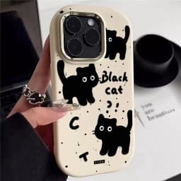 Cute Black Cat Soft Case For Samsung S25 S24 S23 S22 Plus Ultra S23 S24 S20 S21FE A16 A53 A32 A51 A71 A31 A24 Note 20Ultra Cover