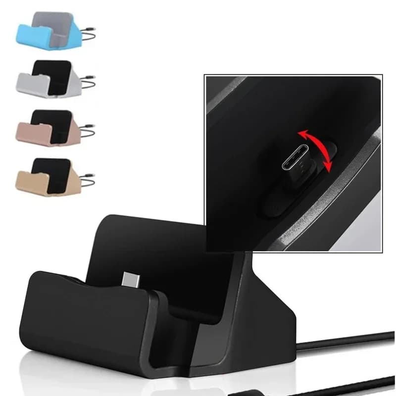 Type C USB Dock Charger Phone Holder for IPhone 15 14 13 12 11 Pro Max Samsung S24 S23 Cradle Dock Station Stand Charging Stand