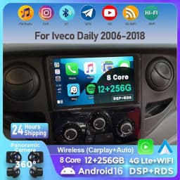 Android 16 Carplay Auto For Iveco Daily 2006-2018 Car Radio Multimedia Video Player 5G Wifi GPS Navigation Head Unit