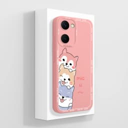 Case For Vivo Y03 4G Fun Panda Full Coverage Bumper Soft Liquid Silicone Funda For Vivo Y 03 Model V2332 Phone Back Covers Coque