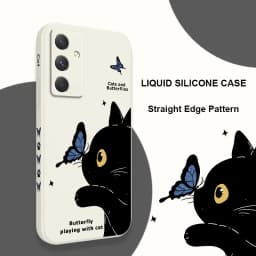 Cat Butterfly Phone Case For Samsung A56 A55 A36 A35 A26 A25 A15 A17 A16 A07 A06 A05 A05S A54 A34 A24 A14 A04 A04S A04E 5G Cover
