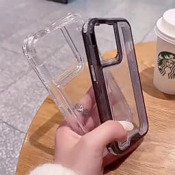 Military level thicken frame clear armor phone case for iPhone 15 14 13 12 11 Pro Max airbag scratch-proof hard bumper pc cover