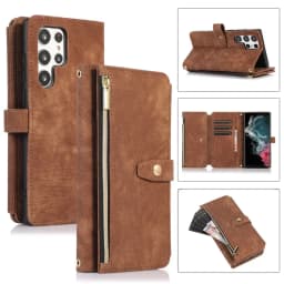 Zipper Wallet Flip Leather Cover For Samsung Galaxy S26 S25 S24 S23 Ultra S22 S21 FE S20 Plus Note20 5G Multi Card Case Coque