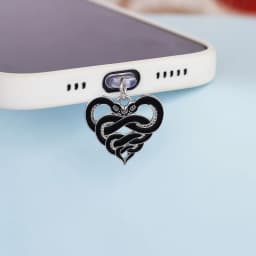 Mobile Phone Dust Plug Pendant Accessories Decoration Heart-shaped Double Snake Love Skull Cross For Iphone Type-c Port