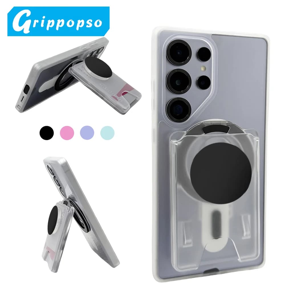 Grippopso Upgrade Cellphone Magnetic Card Holder Tok For Samsung For IPhone 14 12 13 15 16 Pro Max 15Plus Bank ID Card