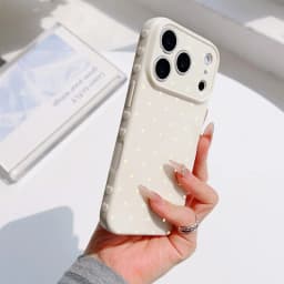 Simple Polka Dot Phone Case For iPhone 17 Pro 16 Plus 15 pro 14 13 Pro Max 12 11 Heart Side Shockproof Soft TPU Cute Girly Cover