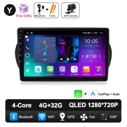 Android 16 For Fiat Fiorino Qubo Citroen Nemo Peugeot Bipper 2008 - 2017 Carplay Auto QLED Screen 4G Car Radio Multimedia Player