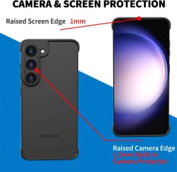 Built-in Camera Lens Protector Frameless Silicone Bumper Case for Samsung Galaxy S23 S24 Plus S22 Ultra S24+ Shockproof Cover