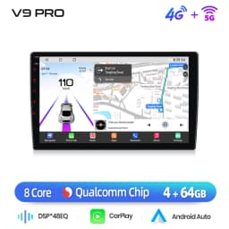 Junsun Qualcomm 8-Core 360 Camera Wireless CarPlay Android Auto Car Radio for Toyota Corolla Verso 2004-2009 GPS