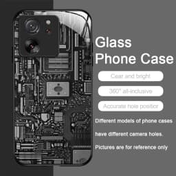 Creative Mechanical Circuit Board Pattern Glass Phone Case for Motorola Moto G85 G84 G75 G55 Edge 50 Fusion 40 Neo 30 Pro Cover