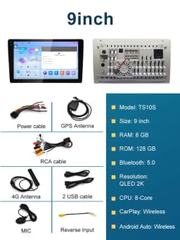 STWEI 1DIN android13 QLED 2K Screen Car Radio 7/9/10inch Universal Host Players Topway T100 TS18 TS10 For hyundai Suzuki Ford