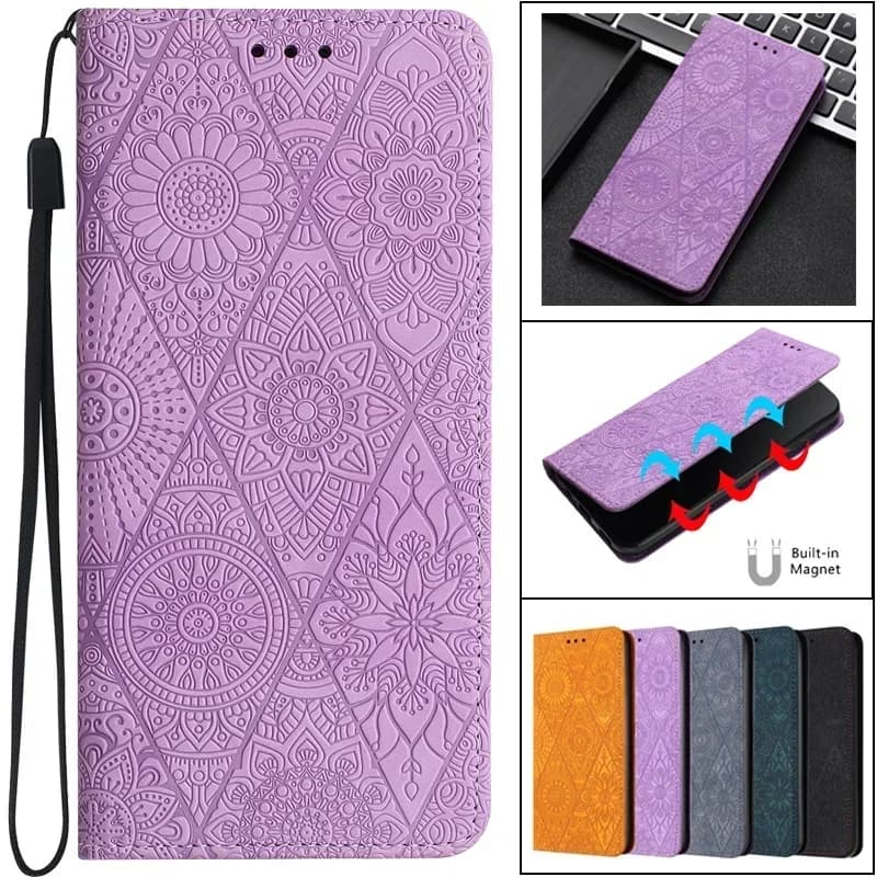 Phone 16 15 14 Plus Vintage Flower Case for iPhone 16 15 14 13 12 11 Pro Xs Max XR 7 8 Case Magnetic Leather Wallet Book Cover