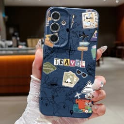 Air Line Travel Label Case For Samsung Galaxy S24 S25 Ultra S23 S22 Plus S21 FE A15 A16 A25 A26 A34 A35 A36 A54 A55 A56 5G Capa