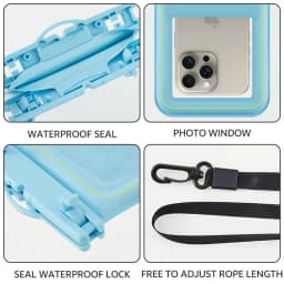 Waterproof Phone Pouch,Universal Waterproof Phone Case Dry Bag with Lanyard For iPhone Samsung Xiaomi Google Up to 7.0 inch