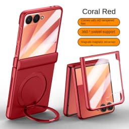 For Samsung Galaxy Z Flip 7 Rotating Skin Magnetic Lens Full Protection Tempered Glass Film Magnetic Drop Resistant Phone Case