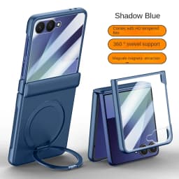 For Samsung Galaxy Z Flip 7 Rotating Skin Magnetic Lens Full Protection Tempered Glass Film Magnetic Drop Resistant Phone Case