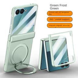For Samsung Galaxy Z Flip 7 Rotating Skin Magnetic Lens Full Protection Tempered Glass Film Magnetic Drop Resistant Phone Case