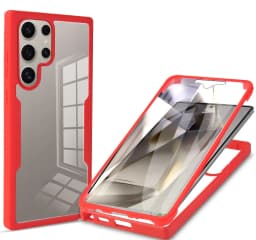 360 Double Sided Full Protection Cases For Samsung Galaxy S25 Edge S24 Ultra S23FE S22 Plus Clear Cover with Screen Protector
