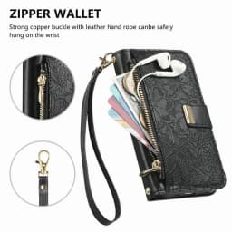 6-Card Zipper Leather Wallet Case for Xiaomi Redmi Note 17 Pro Max 15 14 13 12 11 Pro Plus Note14 Pro+ 4G 5G Magnet Flip Cover