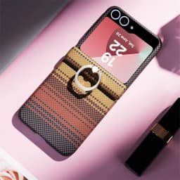 Carbon Fiber Texture Magsafe Ring Hinge Case For Samsung Galaxy Z Flip 7 6 5 5G Screen Protect Film Wireless Charging PC Cover
