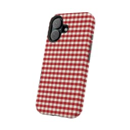 Retro Red Gingham Matte Tough Phone Case For Iphone 17 16 15 14 13 12 11 Pro Max 13Mini 12Mini XSMAX XR X 7 8 Plus