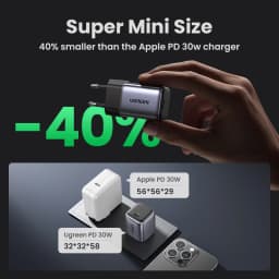 UGREEN GaN 30W Fast Charger for iPhone 15 14 13 PD3.0 Charger for iPad Pro samsung Xiaomi Type C Mobile Phone Charger