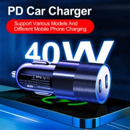 Olaf Dual USB C Fast Car Charger 40W 2 Port Type C PD Car Phone Charger for iPhone 13 12 11 Pro Max Samsung Power Adapter in Car