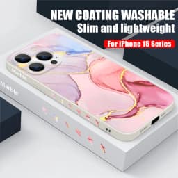 Colorful Marble Case For iPhone 15 Pro Max Coque iPhone 14 13 12 18 Pro Max 11 16 16E 17 Luxury Shockproof Lanyard Case Cover