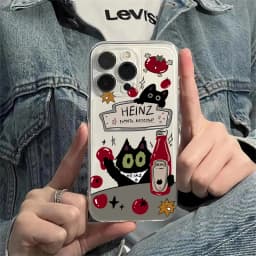 Tomato Sauce Black Cat Phone Case For Samsung Galaxy S26 S25 S24 S23 S22 Ultra S21 FE A16 A17 A15 A37 A35 A57 A55 A34 A54 Cover