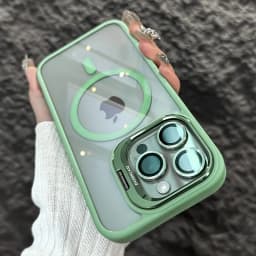 Luxury Metal Ring Bracket High Transparent Shockproof Mobile Phone Case For iPhone 16 15 14 13 12 11 ProMax Lens protective film