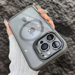 Luxury Metal Ring Bracket High Transparent Shockproof Mobile Phone Case For iPhone 16 15 14 13 12 11 ProMax Lens protective film