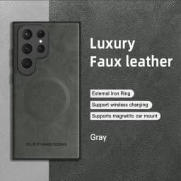 Magnetic Leather Case for Samsung Galaxy S25 S24 Ultra S20 S21 S23 S22 Note 20 Plus S25Ultra Car Wireless Charge Magsafe Cover