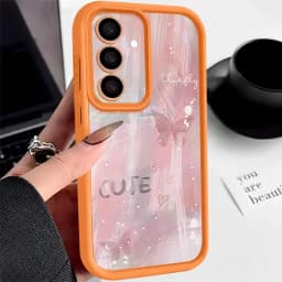 Pink Gradient Butterfly Case For Samsung Galaxy S26 FE S25 S24 S23 Ultra A57A37 A27 A18 A17 A16 A56 A36 A15 A55 A54 Phone Cover