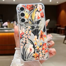 Flower Case For Samsung Galaxy A55 A35 A15 A54 5G A17 A16 A26 A36 A56 S25 Edge S20 FE S21 S22 S23 S26 S24 Ultra Card Slots Cover