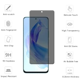 4Pcs For Honor 90 Lite Glass Huawei Honor 90 Lite Tempered Glass 9H Anti-Spy Cover Glue Privacy Screen Protector Honor 90 Lite