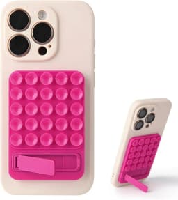 2 in 1 Silicone Suction Strong Adhesive Stand Phone Case for IPhone 15 14 13 12 16 Pro Max Plus Samsung S25 S24 Ultra Back Cover