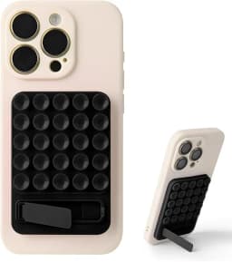 2 in 1 Silicone Suction Strong Adhesive Stand Phone Case for IPhone 15 14 13 12 16 Pro Max Plus Samsung S25 S24 Ultra Back Cover