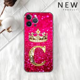 Pink Diamonds Letter Case For Apple iPhone 11 15 13 14 Pro Max 12 Plus X 15Pro Black Silicone Phone Coque