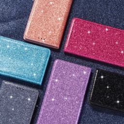 Glitter Wallet Flip Leather Case For Samsung Galaxy S25 Edge S24 FE S23 Plus S22 Ultra A05 A06 A07 A15 A16 A17 A26 A36 A55 A56
