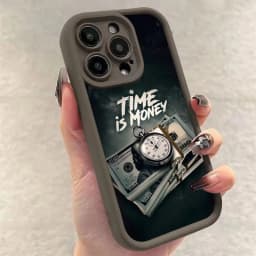 Time Is Money Printed Phone Case for Samsung Galaxy S25 S24 Ultra S22 S23 FE S25 A14 A15 A34 A35 A32 A52 A53 A54 A55 A165G Cover